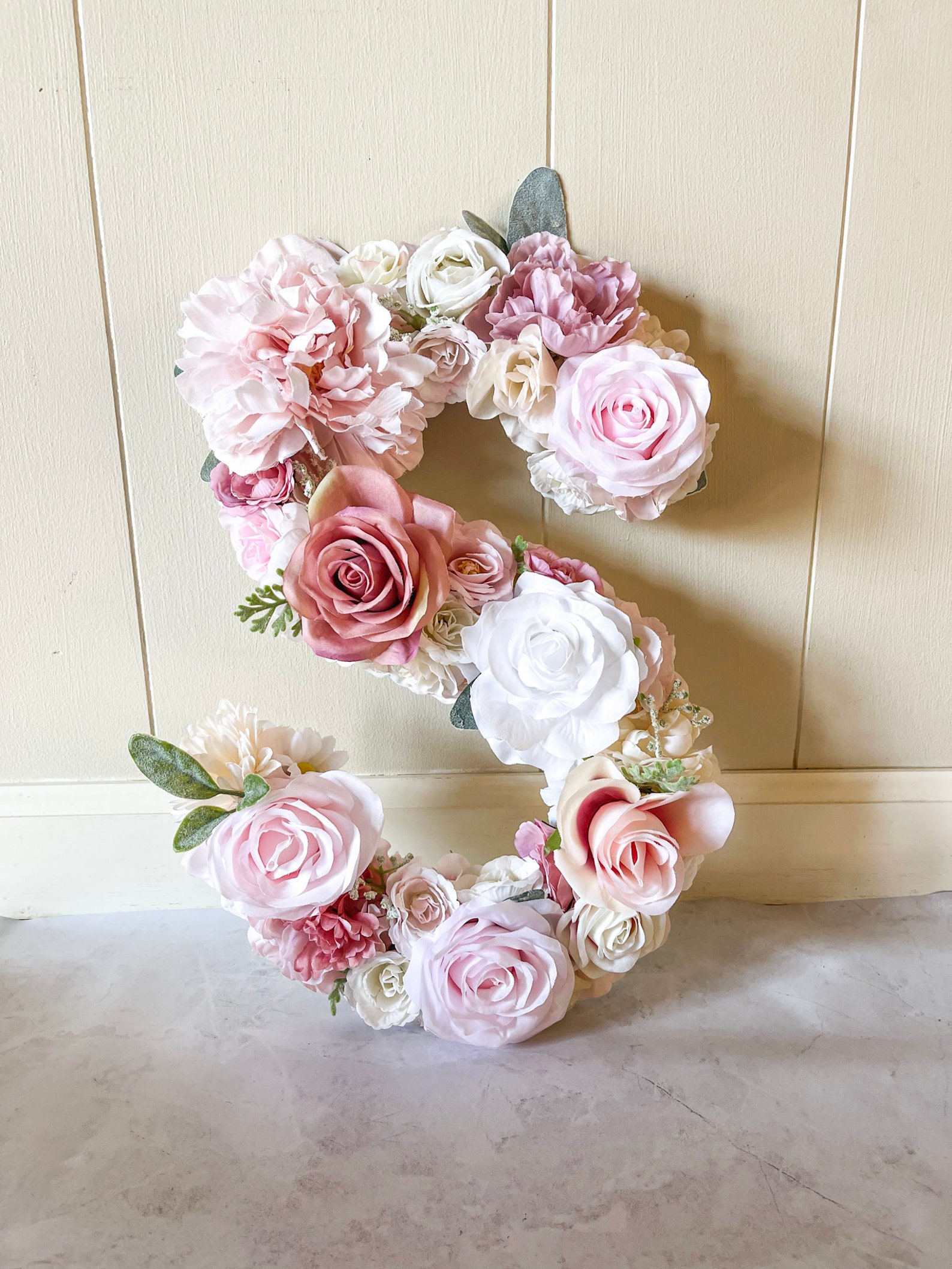 Personalized Floral Letter Flower Letter Silk Flower Letter Etsy