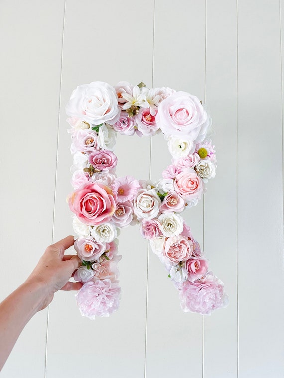 Personalized Floral Letter Flower Letter Silk Flower Letter Etsy