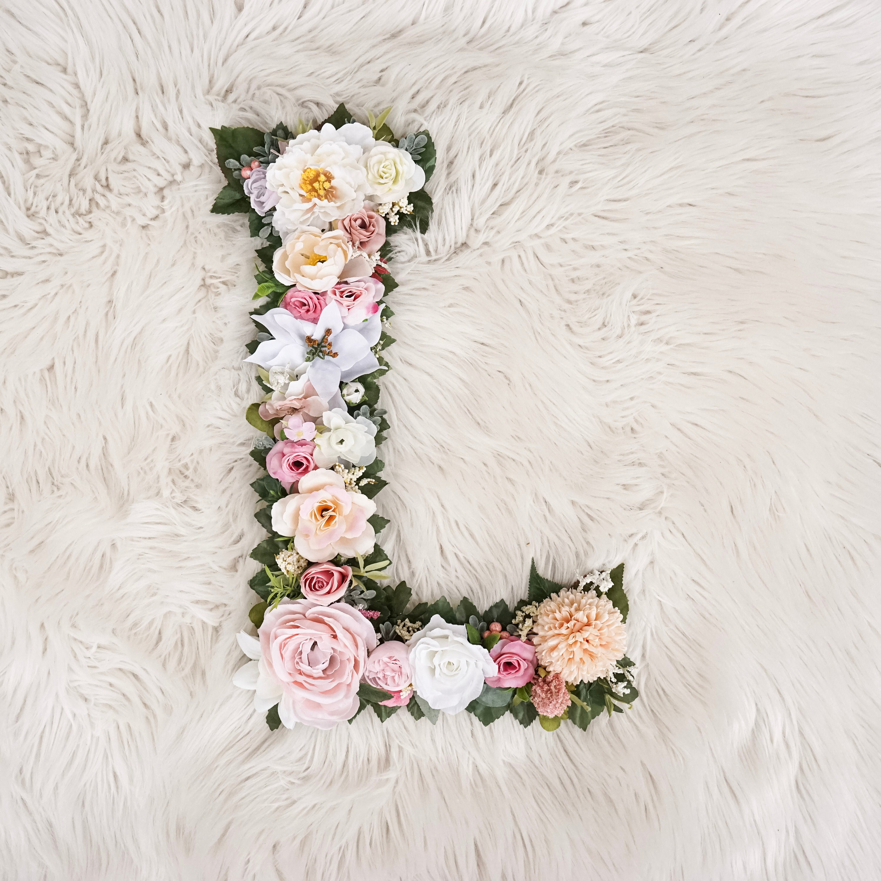 Floral Letter Monogram Flower Letter Woodland Nursery Etsy
