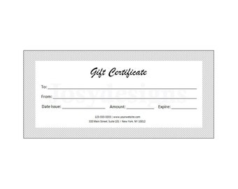 Gift Certificate Template, Printable, Editable Custom Gift Certificate, Business Marketing, Editable Gift Certificate, Instant PDF Download