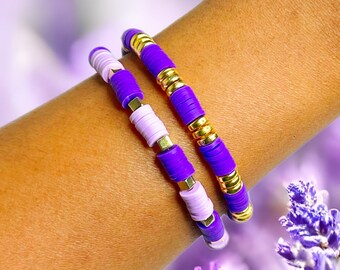 2PC 6mm Polymer Clay Beaded Bracelets for Women