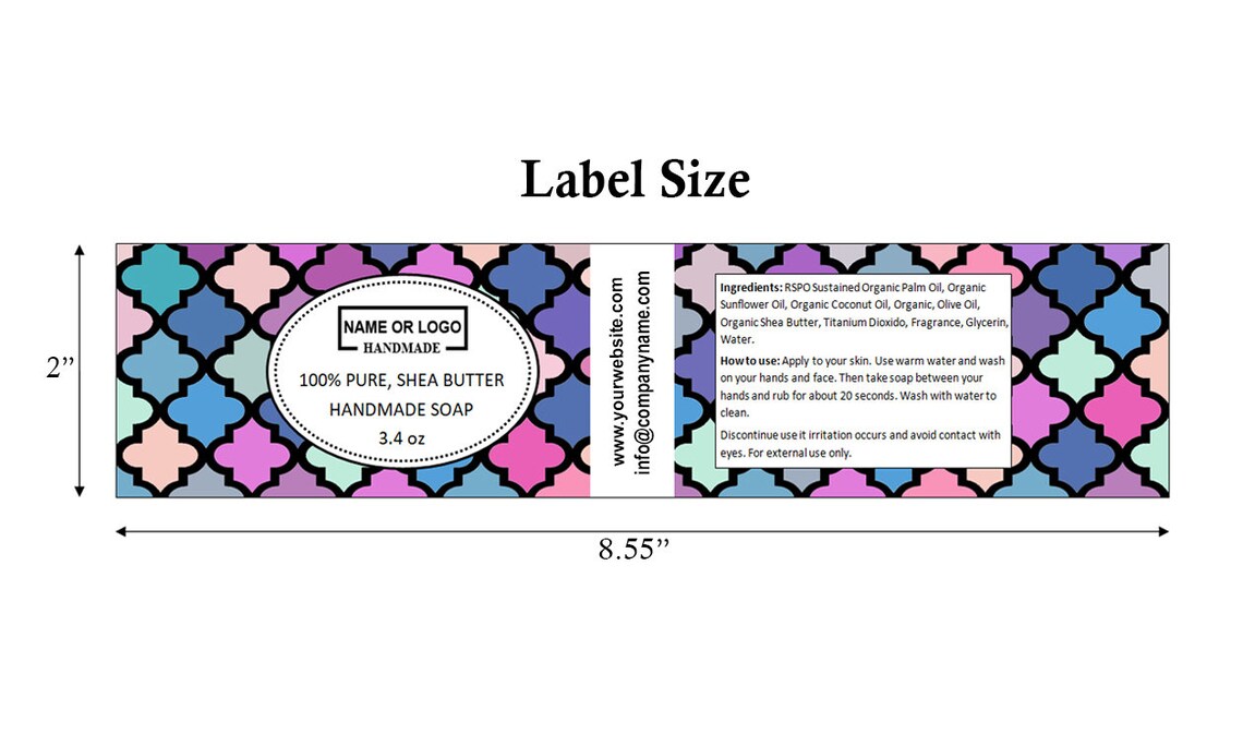 Shea Butter Soap Label Template Text and Image Editable | Etsy