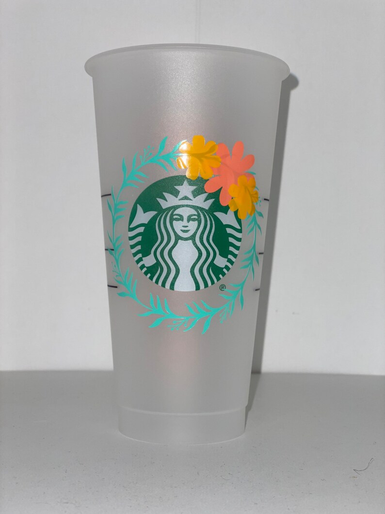 Floral Wreath Starbucks Cup Etsy