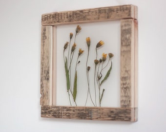 Real pressed dandelions 8x8" - Pressed flower wall art- Foliage - Pressed flowers frame - Botanical Art - framed floral wall art wall decor