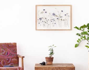 Extra Large Real Pressed flower art - Wall decor 20x28" - Herbarium - Pressed Flowers - Floating frame - Home decor - Pressed Flower Frame