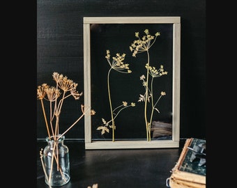 Large Pressed Flowers frame - Wall decor 13x18" - Herbarium - Botanical Art - Pressed flower art - Framed wall art - pressed flower wall art