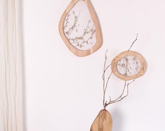 Irregular herbarium frames Pressed flowers wall decor set - Asymmetrical Pressed Flower frame - Wavy pressed flower art - botanical wall art