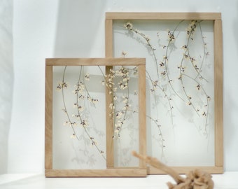 Spring - Pressed flowers art - Framed Botanicals - Real Pressed Flowers - Herbarium - Pressed flower frame - Wall decor Set - dried flowers
