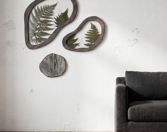 Large Wall Art - Fern wall decor - Pressed Flower frame - Pressed Flower Art - Wall Sculptures Abstract wall decor Fern art Botany wall art