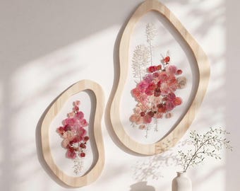 Large Botany Wall Art - Real Bougenvillia Pressed Flower Art  Pressed Flower frame  Abstract art nature  Herbarium artwork Modern home decor