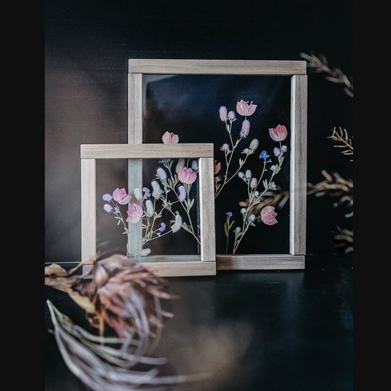Pressed flower wall decor framed dried flowers