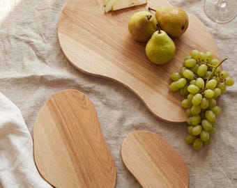 Cheese board set - Oak Wood cutting boards - Charcuterie board - Bread board - Chopping Board - Appetizer tray - Cutting Board - Cheeseboard