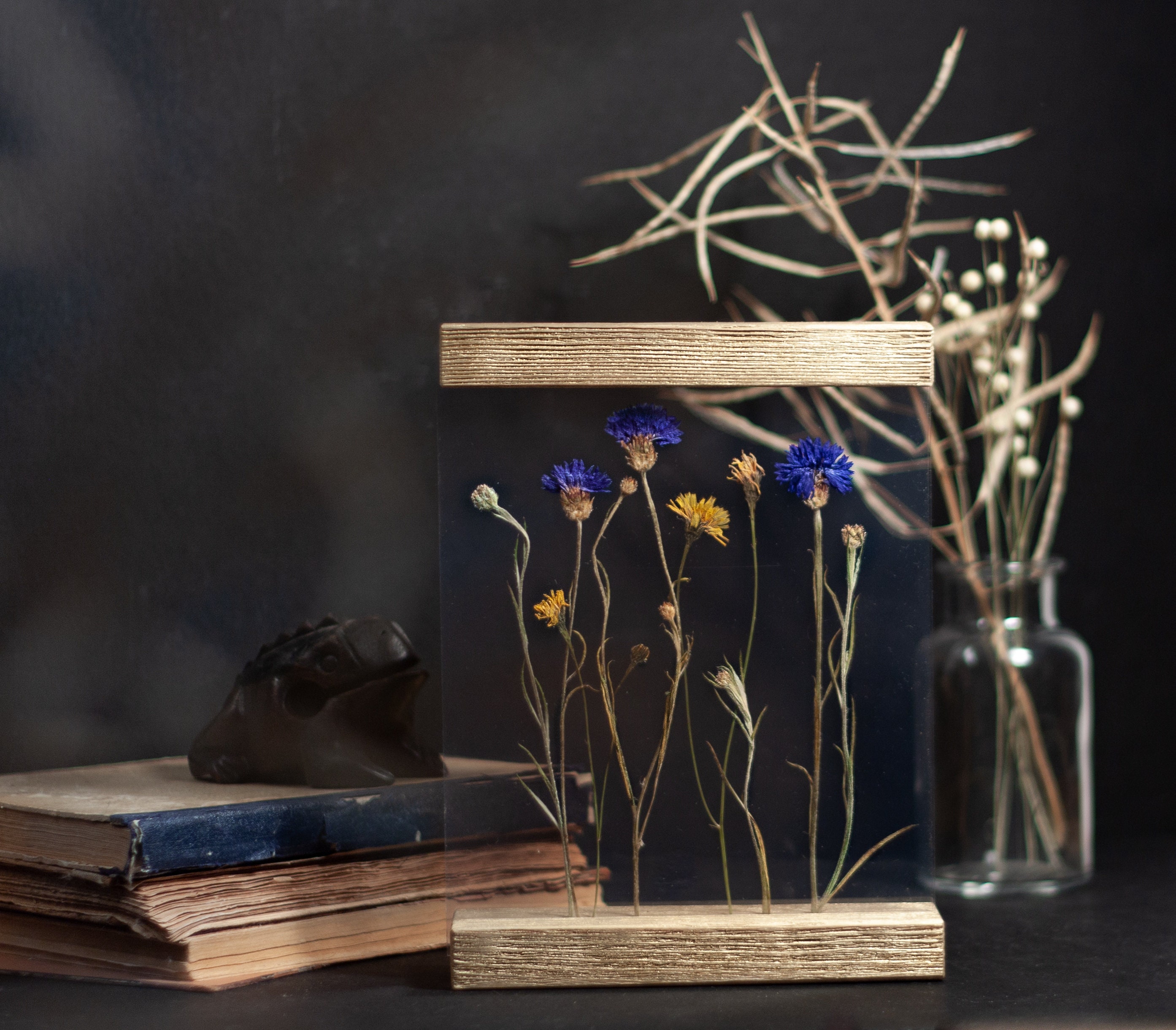 Floral Collage Diy Kit - Pressed Flower Frame-Personalized Floral Kit-Dry Flowers-Framed Pressed Flo