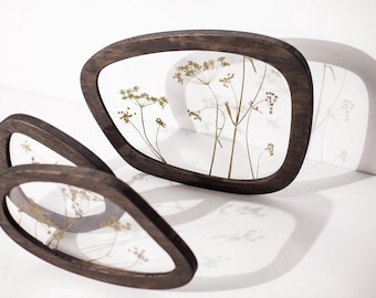 Large Pressed Flower frame  - Modern home decor - Pressed Flower Art - Natural wall art - Herbarium - Framed pressed plant - Botany wall art