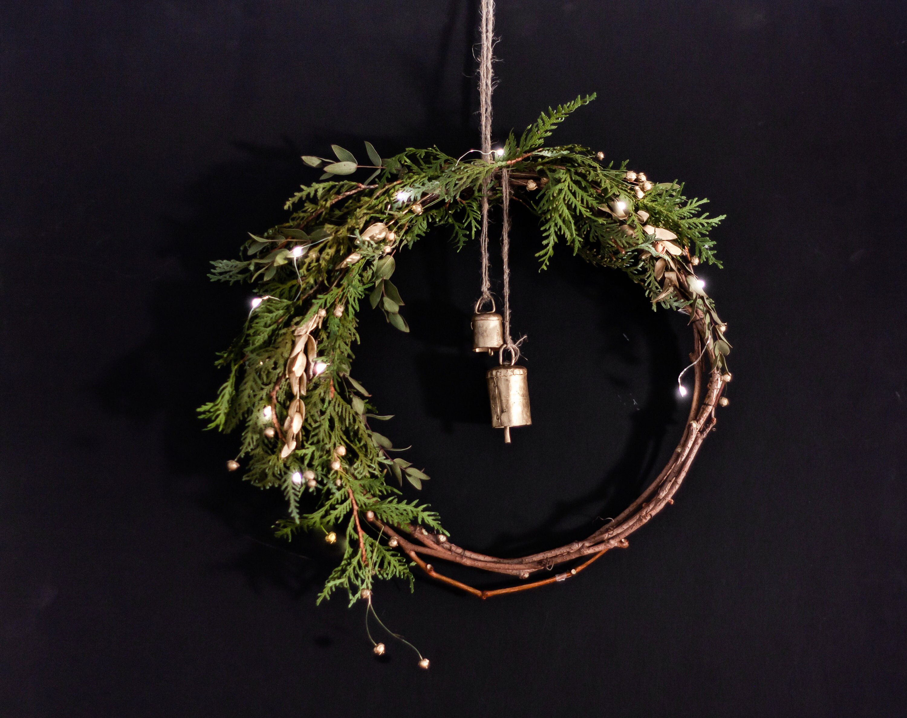 Christmas wreath with lights - Real Cedar wreath - Christmas Front do…