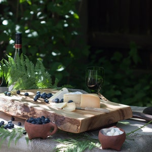 Footed Cheese Board-Extra thick Serving Board-Live Edge-Rustic Cutting Board-Solid Wood Cutting Board-cutting board with feet-Wedding gift image 6