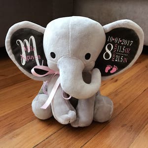 Birth Stat Elephant | Baby Shower Gift