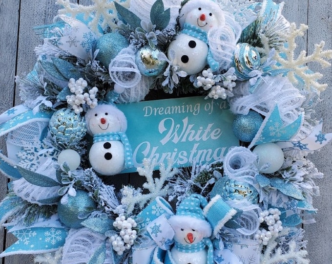 Snowman Wreath, Christmas Wreaths Front Door, Farmhouse Christmas Wreath, Christmas Decor
