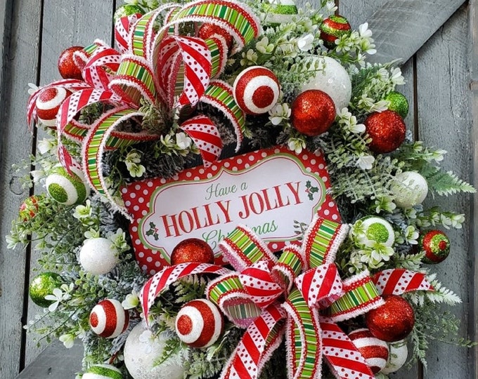 Christmas Wreaths Front Door. Traditional Christmas Wreath. Christmas