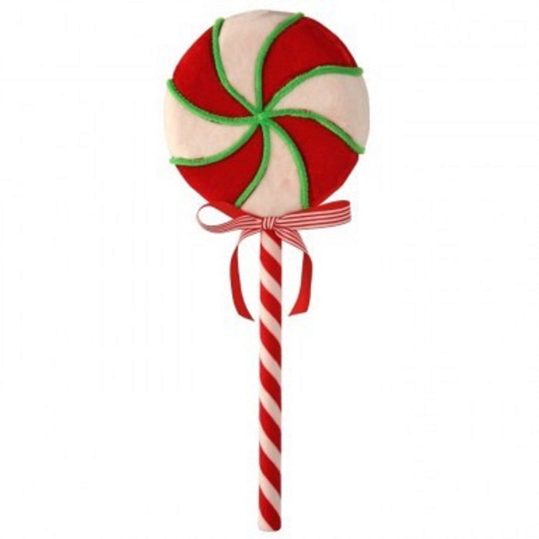 18 Velvet Peppermint Lollipop. Lollipop Ornament. Wreath Supplies ...
