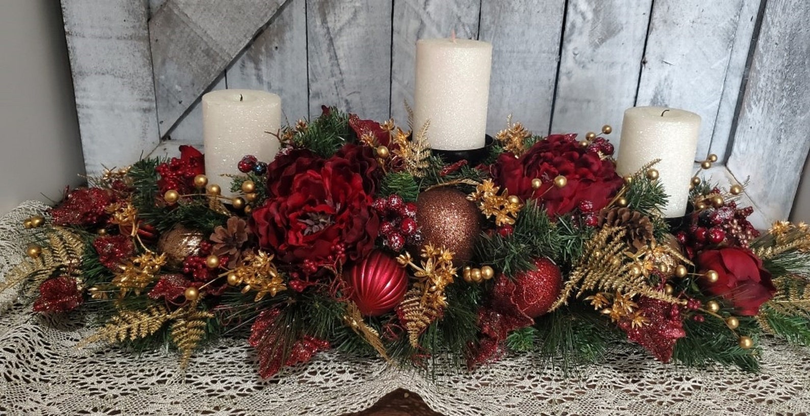 Christmas Centerpiece for Dining Table. Elegant Christmas - Etsy