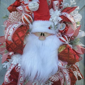 Christmas Wreath for Front Door. Santa Wreath. Traditional - Etsy