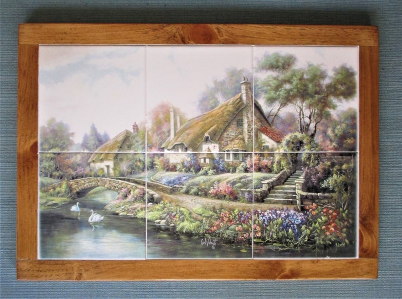 The Cottage Framed Tile Tile Mural Wall Art Decorative Etsy