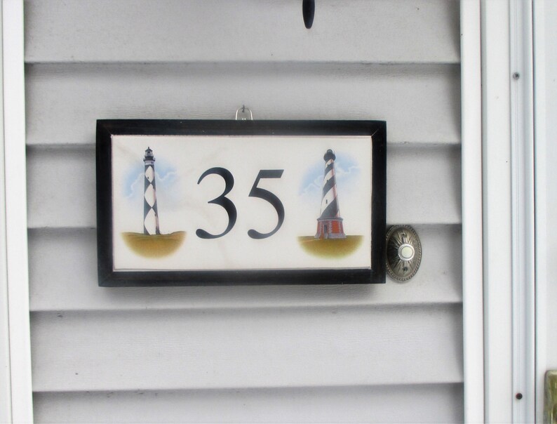 Lighthouse House Numbers Street Address Tile Image 0