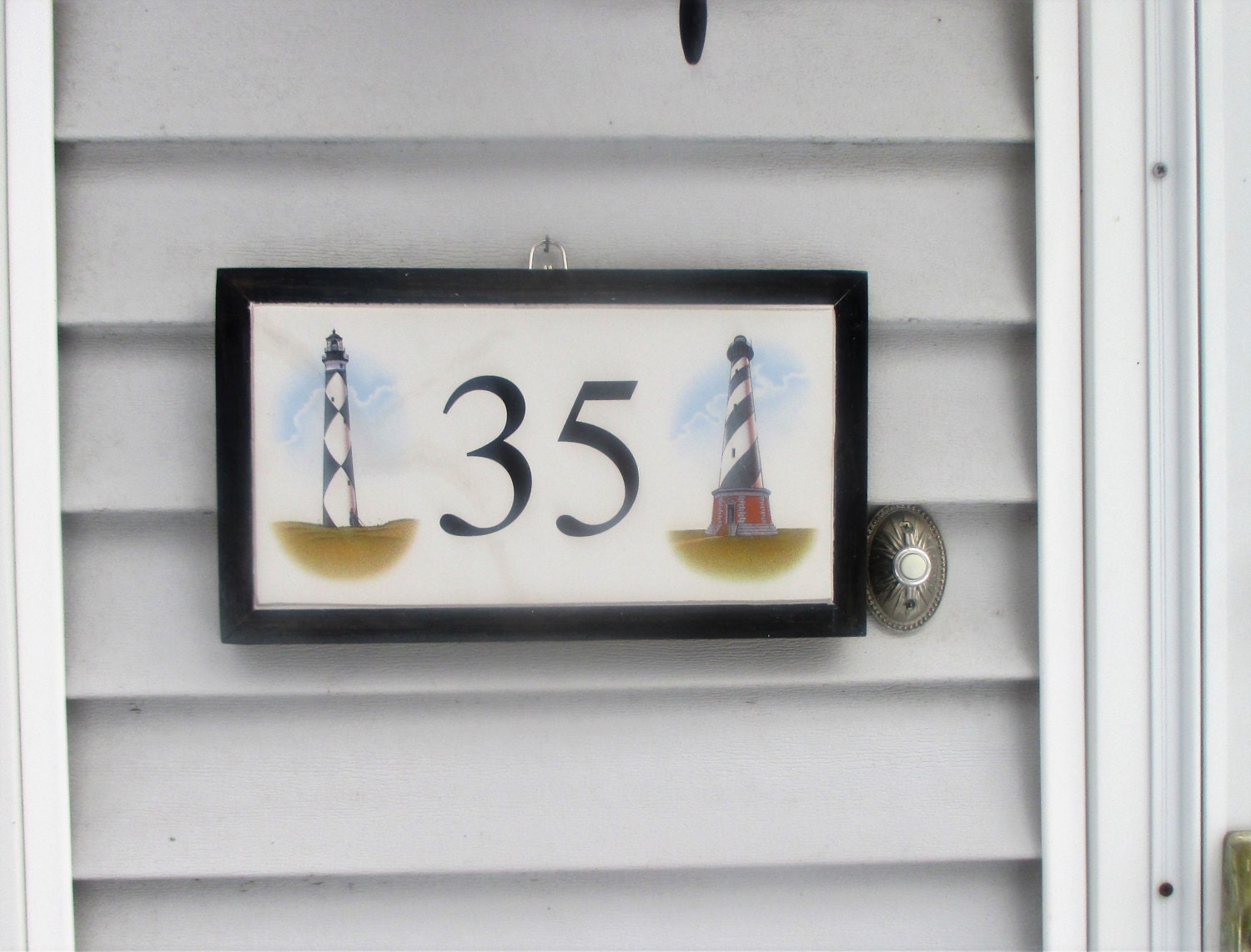 Lighthouse House Numbers Street Address Tile 50