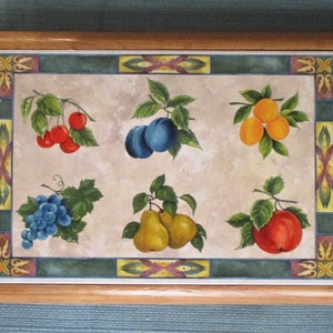 Colorful Fruit, serving tray, decorative tray, tile tray, trivet, tile trivet, decorative tile, kitchen decor, tile mural, fruit, grapes