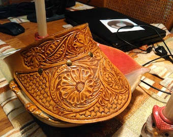Saddletan Brown Handmade Retro Style Tooled Rustic Antiqued  display picture 3