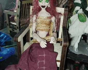 OOAK fairy art doll with glow in the dark eyes