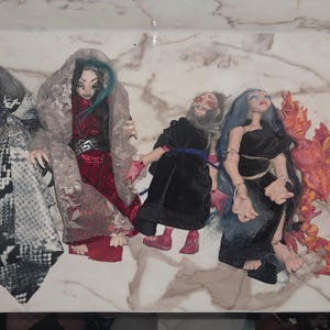 Conjunto de muñeca BJD única esculpida a mano "Cinco Ríos del Inframundo: 5 Etapas del Duelo"