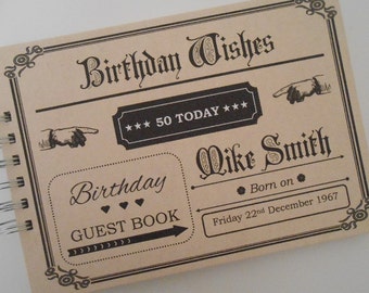 birthday guest book etsy