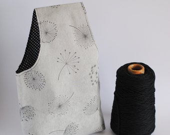 Dandelion flower print fabric knitting project bag by JudsAtelier