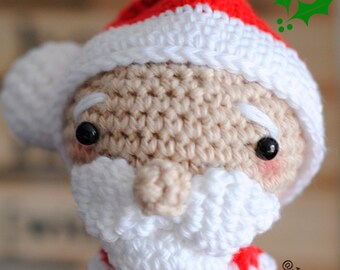 Crochet Santa Claus pattern by JudsAtelier - amigurumi doll pattern - crochet doll pattern crochet pattern - Papai Noel