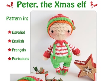 Christmas decorations Christmas elf crochet pattern amigurumi doll pattern crochet toy crochet doll pattern for her gift DIY JudsAtelier