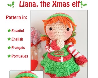 Christmas elf crochet pattern amigurumi doll pattern Xmas elf pattern amigurumi Christmas gift crochet toy JudsAtelier crochet doll pattern