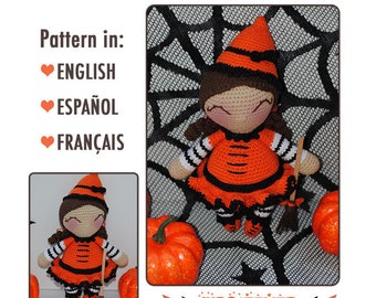 Amigurumi pattern crochet witch doll halloween crochet pattern crochet doll pattern amigurumi doll pattern halloween amigurumi pattern witch