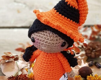 Amigurumi pattern witch crochet doll pattern crochet toy pattern amigurumi witch pattern Halloween witch doll witch hat JudsAtelier