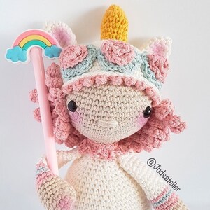 Rainbow the Unicorn by JudsAtelier - Crochet Amigurumi Doll Pattern - PDF download