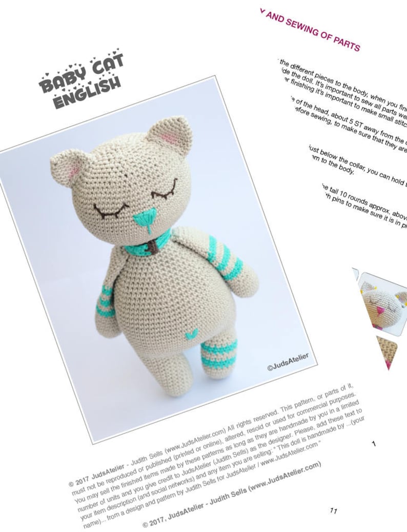 amigurumi pattern cat amigurumi doll pattern amigurumi animals kitten crochet pattern toy pattern crochet Pdf download Cat Pattern Softy