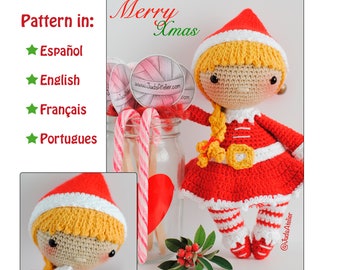 Santa's helper Christmas deco elf crochet pattern amigurumi doll pattern Xmas elf toy pattern amigurumi JudsAtelier crochet doll pattern