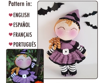 Witch amigurumi pattern crochet toy pattern halloween crochet pattern halloween amigurumi pattern pattern witch halloween crochet doll witch