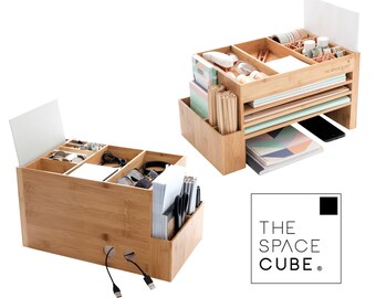 Wood Home Office Desk Organiser Docking Station By Thespacecube