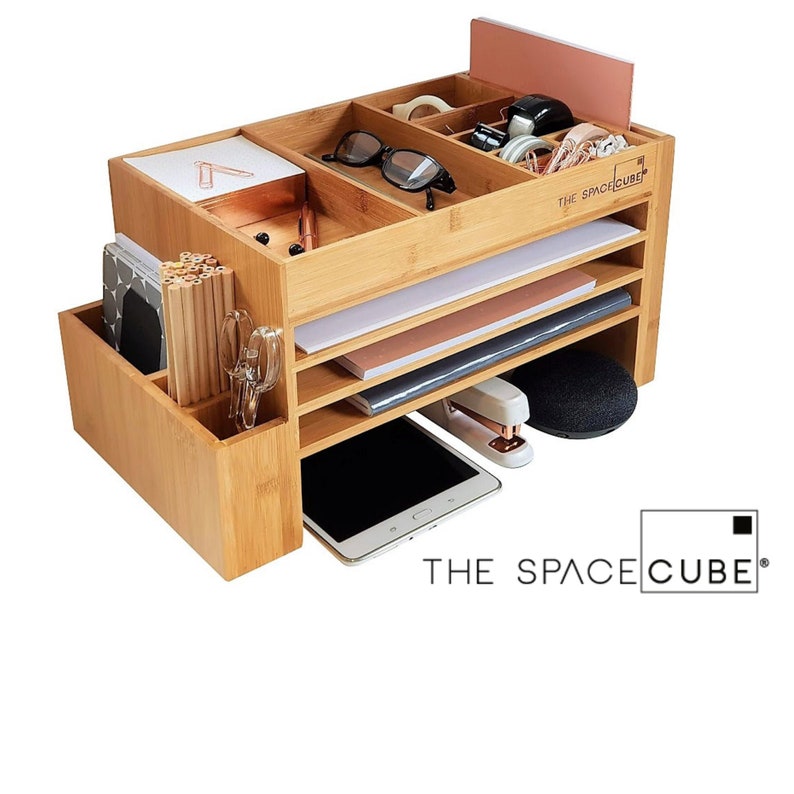 Wood Desk Accessories For Men Women Storage Cube Cubicle Etsy