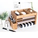 Wood Office Desk Organiser & Accessories | Bamboo Office Supplies Storage Caddy | Docking  Station | Desk Tidy 