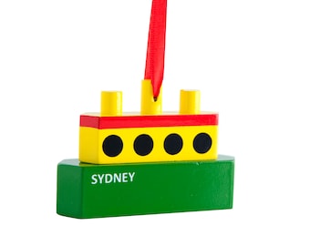 Wood Toy Ferry Sydney Australia | Christmas Tree Decor | Famous Public Transport | Knick Knack | Manly Wharf |Mini Version