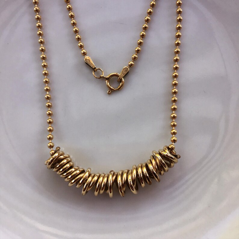 Gold Filled Coil Necklace, Wire Wrapped Necklace, Modern Jewelry