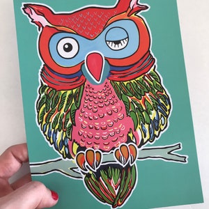 Conjunto de 2 cartas de un búho
